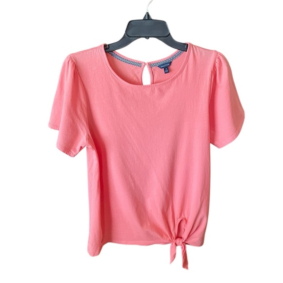 Nautica women’s tie front short sleeve cotton top MED pink - Picture 1 of 10